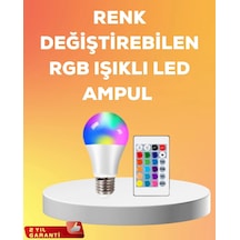 Rgb Uzaktan Kumandalı Led Ampul 16 Renk A Kalite 2025 Model Orijinal Açık Mavi