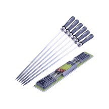 Teltree 6'lı Paslanmaz Çelik Izgara Şarapları, Ahşap Kolu, Isıya Dayanıklı, Gıda Tutucu, Kamp/parti İçin Mkc52t Seti