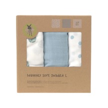 Lassig Tiny Team 3'lü Ultra Yumuşak Dokulu Müslin Örtü Seti 80 X 80cm Pale Blue