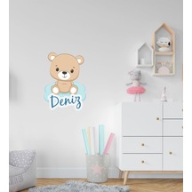 Kişiye Özel Sevimli Ayıcık Tasarımlı Çocuk Odası Duvar Sticker-4