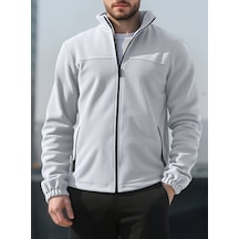 Yeni Avrupa Boyutu Ceket Amerikan Tarzı Sonbahar Ve Kış Artı Kadife Kalınlaşmış Polar Polar Standı Yaka Kazak Açık Gri