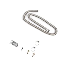 Padalink Araç Park Heateri Çelik Fümeli Boru, Spiral Ipli Dalgalı Egzos Tüpü, 200cm Boru + Burgu Aksesuarı