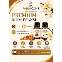 Premium Mum Esansı 5 Cc 2'li Set - Karamel, Vanilya - Soya Wax, Parafin, Jel Wax Ve Bal Mumu Uyumlu Bkfab2krvn5 Karışık