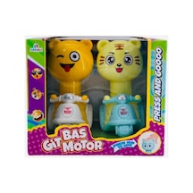2'li Bas Gitsin Oyuncak Motorsikletli Ayıcık Emekleme Arkadaşı 12 Cm.