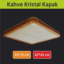 43x43 Kahve Kenarlı Sıva Üstü Dekoratif Led Armatür 42w Kahve