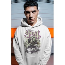Sevbano Ghost Rock Metal Müzik Grubu Sırt Baskılı Unisex Oversize Premium beyaz