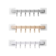 Gri Mutfak Banyo Duvar Emme Plastik Altı Sıralı Kanca Tuvalet Kapı Yapışkan Kanca Jm14