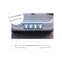Volkswagen Golf 7 Uyumlu Krom Arka Tampon Çıtası 3 Parça Paslanmaz Çelik