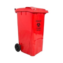 Safell Plastik Tıbbi Atık Çöp Konteyneri 240 Litre Konteyner Kırmızı N11.231
