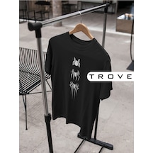 Noıssey Wed Unısex Kadın Erkek Spıderman Örümcek Adam Tasarım Baskılı % 100 Pamuk T-shirt Siyah
