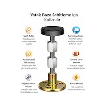 Mucit Home 1 Adet Yatak Baza Başlık Sabitleme Beyaz Eşya Yükseltici Ses Titreşim Önleyici Eşya Sabitleme Siyah