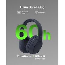 Soundform Surround Bluetooth Kulak Üstü Kulaklık, Gürültü Engelleme, Kablosuz, 60 Saat Çalma Süresi, Yumuşak Kulak Yastıkları,, Galaxy, İpad, Seyahat, Ev, Ofis İçin, Mavi
