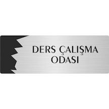 Metal Departman Kapı İsimliği, Yönlendirme Levhası Ders Çalışma Odası 5x20 Cm Gümüş Renk