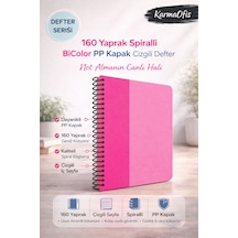 Pembe 160 Yaprak Spiralli Defter Bicolor Pp Kapak Çizgili A4 Okul & Ofis Defteri