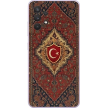 Samsung Galaxy A32 Uyumlu Türkiye Bayraklı Halı Baskılı Silikon Kılıf Renkli