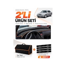 Mercedes W202 C-class 1993-2000 Uyumlu Torpido Örtüsü + Tay Tüyü Çanta Seti - Siyah Kahverengi