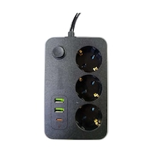 Akım Korumalı 3'lü Priz 2 Usb 1 Type-c Girişli Diğer