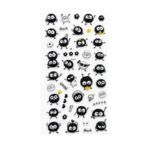 Kendinden Yapışkanlı Kabartmalı Sticker Seti Sevimli Kömür Emoji Karakterli Dekoratif Çıkartma