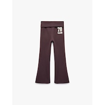Koton Şardonlu Geniş Paça Baskılı Eşofman Altı Mor 7wkg40160ak