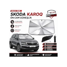 Skoda Karoq Şemsiye Tip Ön Cam Güneşliği Katlanabilir Uv Korumalı Araç Cam Güneşlik