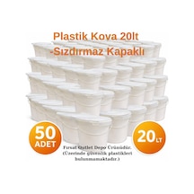 Büro Ev Ofis Mutfağı İçin 50adet 20lt Plastik Kapaklı Sızdırmaz Kova Diğer