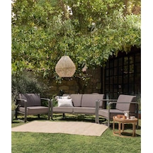 Koza Home Nea Kahverengi Bahçe Koltuğu Antrasit İskelet 7002 Kahverengi