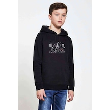 Tshirthane Burç Scorpio King  Baskılı Unisex Çocuk Kapüşonlu Siyah Sweat
