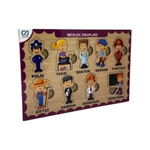 2 Adet Ahşap Meslek Gruplari Eği Ti Ci Set