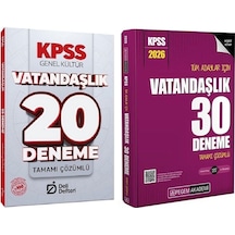 Pegem + Deli Defteri 2026 Kpss Vatandaşlık 30+20 Deneme 2 Li Set Pegem Akademi + Deli Defteri Yayınları