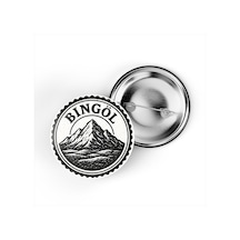 5 Adet İğneli Çanta Rozeti - Dağlar - Bingöl - 44 MM Çok Renkli