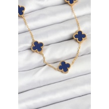 Tua Moda 316l Çelik Zincir Gold Renk Lacivert Yonca Kadın Kolye Lacivert Tua Moda 316l Çelik Zincir Gold Renk Lacivert Yonca Kadın Kolye Lacivert