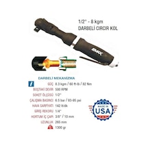 Emax 1/2" Havalı Darbeli Cırcır Kolu 8 Kgm