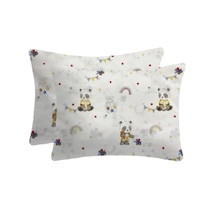 Flanel Pazen Bebek Yastık Kılıfı 35x45 2 Adet Açık Sarı