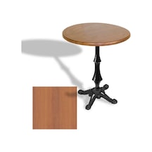 Çipa 1012 Döküm Ayak Yuvarlak Masa Çap 80cm - Werzalit, Wermodin Ve Allzalit Tabla - Koyu Ahşap Çok Renkli