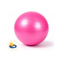 Evapera Yeni Nesil Pilates Topu + Pompa Profesyonel Dayanıklı Fitness Yoga Denge Egzersiz Plates Topu 75 Cm Pembe