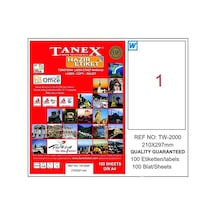 Tanex 2000 Şeffaf Laser Etiket 210x297mm 1x25 25 Adet Diğer