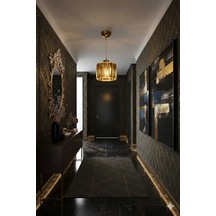 Bohem Aydınlatma Modern Gold Altın Kristal Sarkıt Avize Koridor Antre Uyumlu Şeffaf Kristal Cam Gold Altın Gold