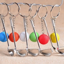 Gerçekçi Golf Tasarımlı Şık Anahtarlık Kolye Çanta Süsü Golf Keychain Çok Renkli