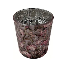 Touch Me Metalik Çiçekli Mumluk 7 X 8 Cm - 6 Adet Tarı Metal