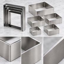 Fida Pasta Çemberi Kare Argon 1,2mm Yükseklik 10 Cm - 10 Adet 18x18 Cm Inox