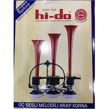 Havalı Arap Korna 3 Borulu Saydırmalı12V 24V Melodili Hido 12 Volt