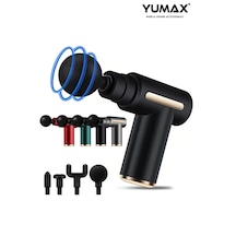 Yumax 6 Kademeli Masaj Tabancası Derin Doku Kas Gevşetici 4 Başlıklı Sessiz 1800 Mah Şarjlı Çok Renkli