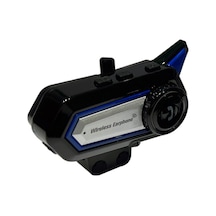 Siyah Bluetooth 5.0 Motosiklet Kaskı Kulaklığı, Eller Serbest Arama, Ipx6 Su Geçirmez, Dahili 1000mah Pil