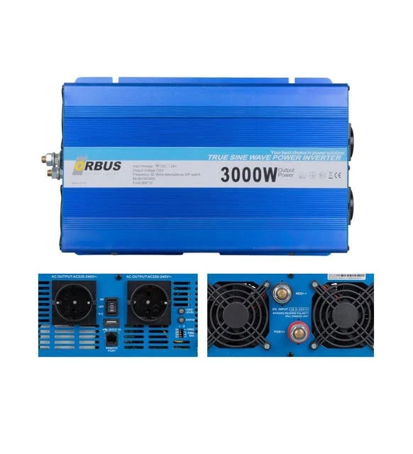 Orbus Eco İntelligent 12 V Volt 3 Kw 3000 W Watt Tam Sinüs İnverter İnvertör