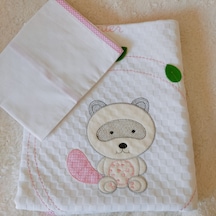 %100 Pamuk Desenli Bebek Pike & Yastık Başı