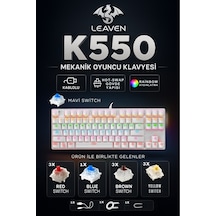 K550 Mavi Switch Kablolu Mekanik Klavye-87 Tuş-hotswap-switch li