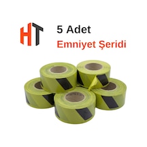 Emniyet Şeridi Sarı-siyah İkaz Bandı 5'li Set 2500 Mt