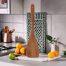 Deconox Doğal Akasya Ağacından El Oyması Servis Spatulası 32cm / Antibakteriyel, Dayanıklı Ve Çevre Dostu Ahşap Diğer