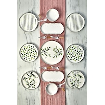 Kitchen Life 23 Parça 6 Kişilik GreenTree Stackable Kahvaltı Takımı -  Sosluklu ve Kaşıklı Kahvaltılık Sunum Seti Beyaz