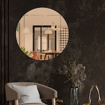 Ayna | Bronz Ayna | Kare Kanallı | Çap60Cm Bronz